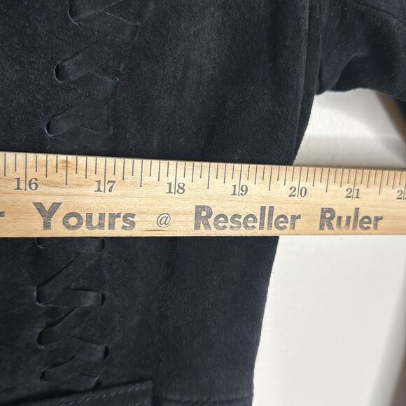 Vtg BRANDON THOMAS Leather Western Style Long Sleeve Lined fringe Jacket rodeo L - Picture 4 of 11